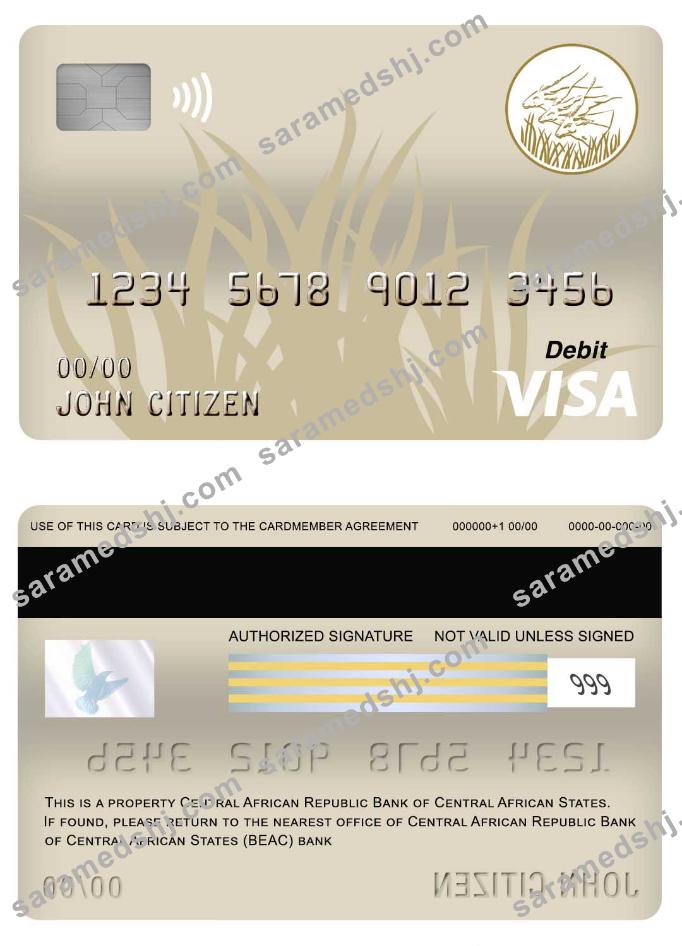Central African Republic Bank of Central African States (BEAC) bank visa debit card